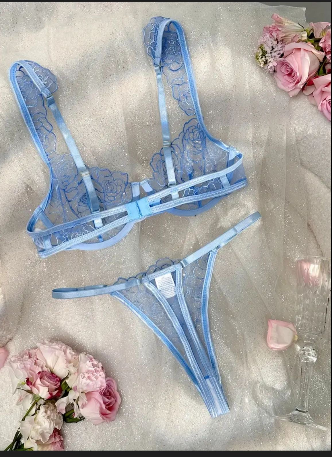 Soft Net Wire Bra Set