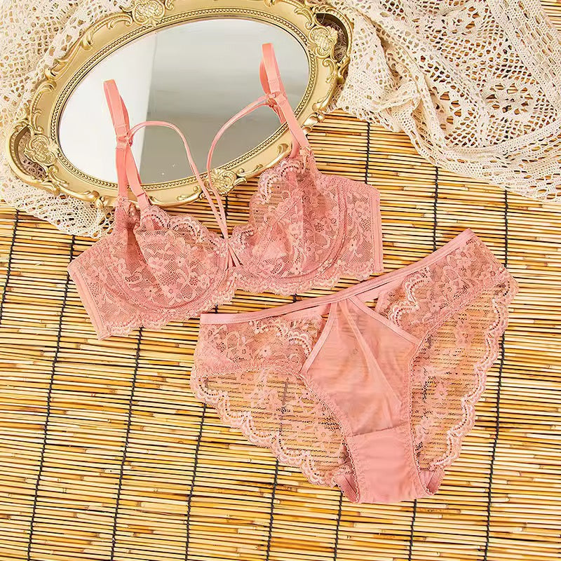 Net See Through Wire Bra set