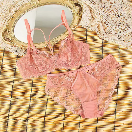 Net See Through Wire Bra set