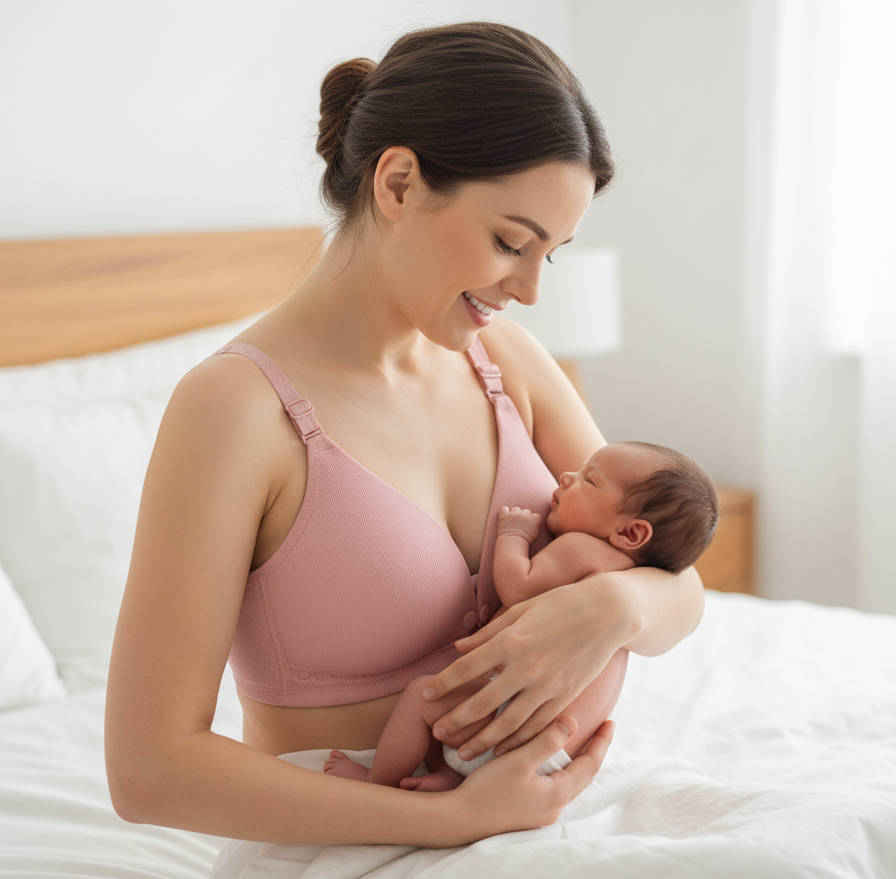 FRONT OPEN NURSING BRA LIGHT PADDED BRA REMOVABLE PAD