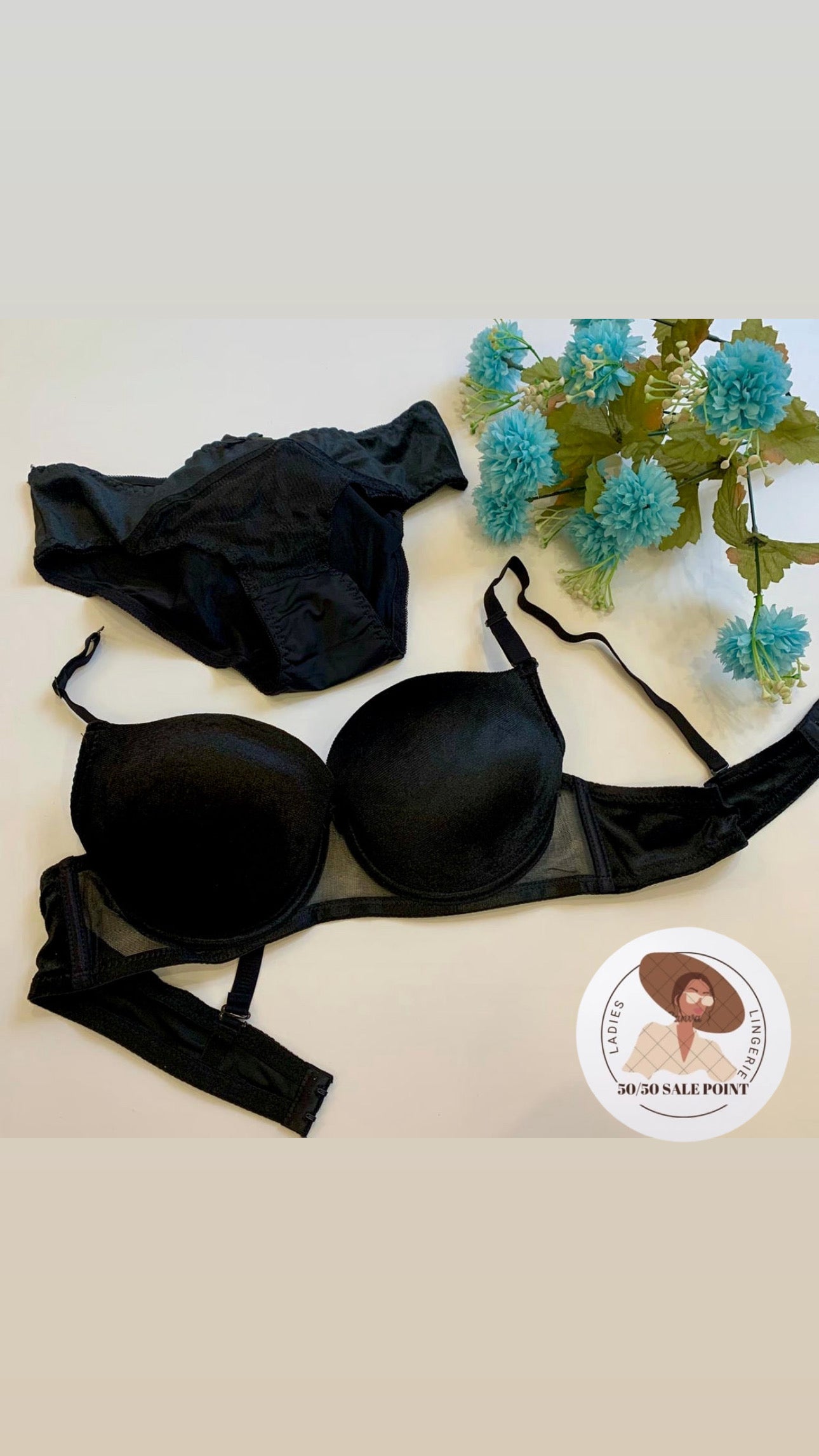 Velvet Pushup wire Bra Set