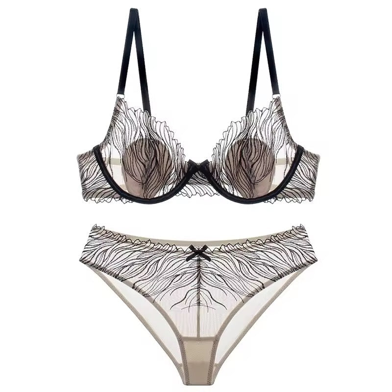Soft Net Wire Bra Set