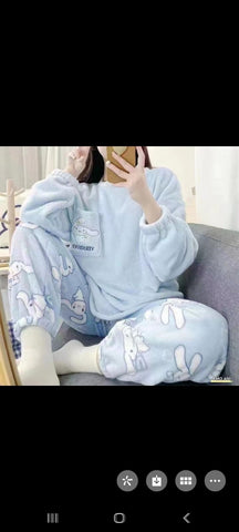 Blue Rabbit Fleece Night suit