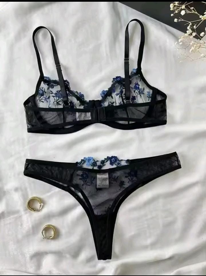 FLORAL WIRE BRA SET