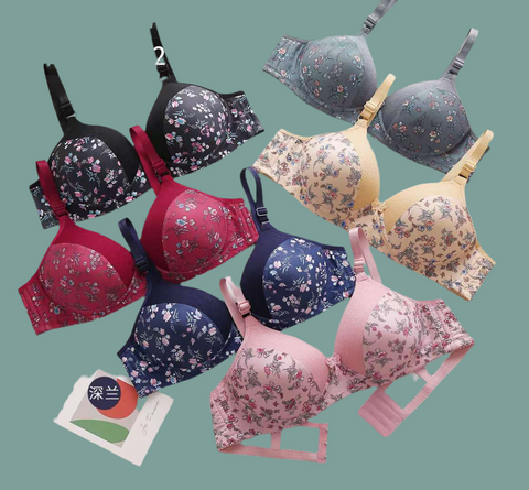 Flower print Single padded wire less Bra