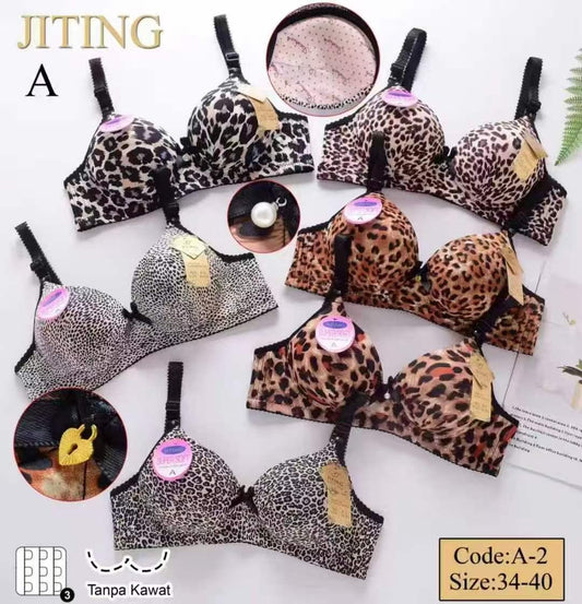 Cheetah Print push Up Padded Wireless Bra