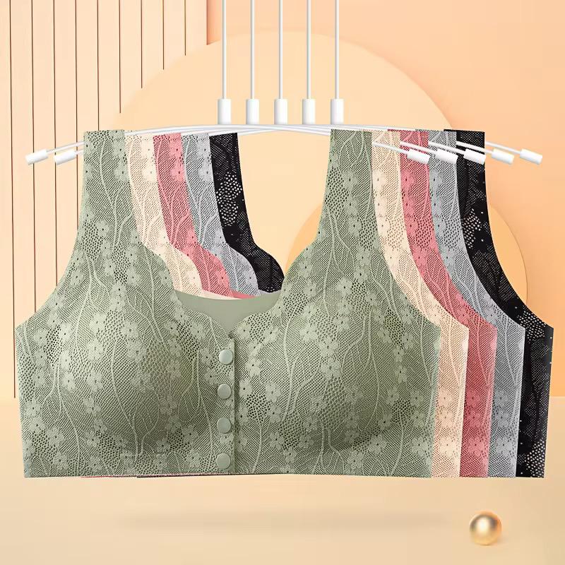 Seamless Front open Button padded Bra