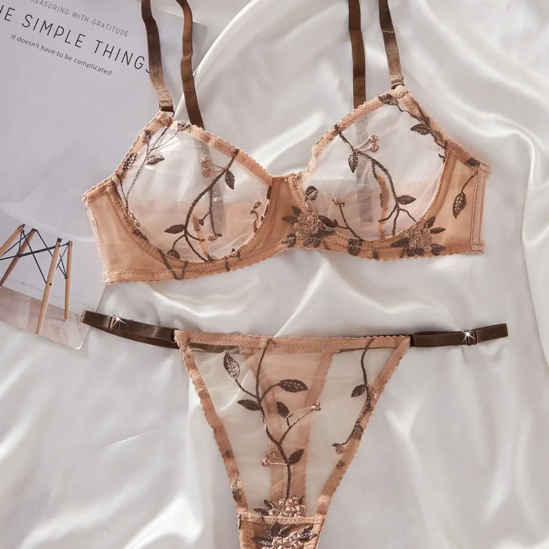 FLORAL WIRE BRA SET