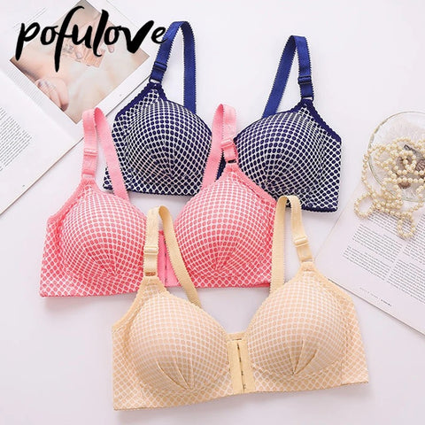 POLKA DOT FRONT OPEN PADDED BRA (WIRELESS)