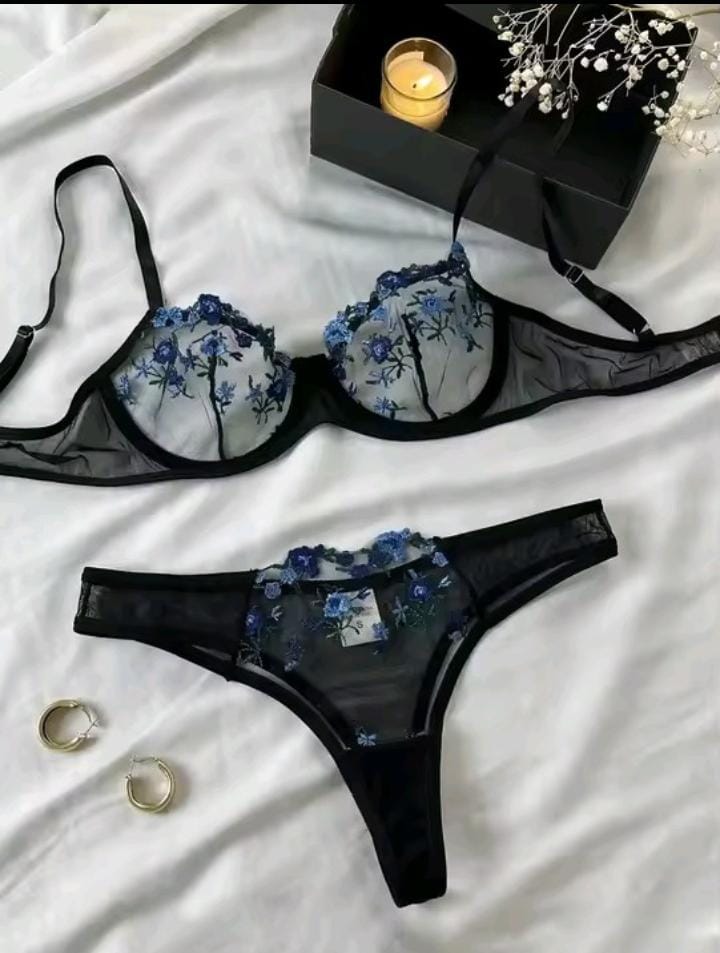 FLORAL WIRE BRA SET