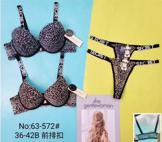 New Arrival Cheetah print Front open Wire set