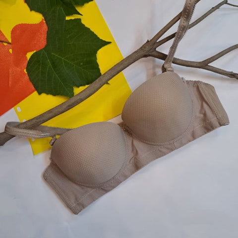 Single Padded Bra With Half Cup Shape Plane Style