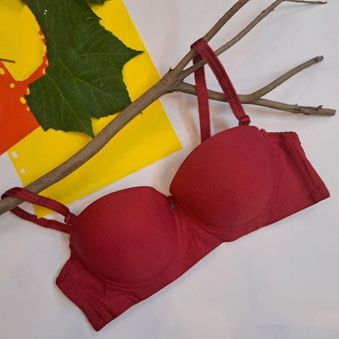 Single Padded Bra With Half Cup Shape Plane Style