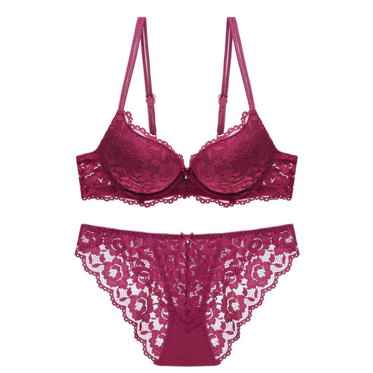 lalina pushup Bra Set With Net Lace Cup Size B&C Both fits