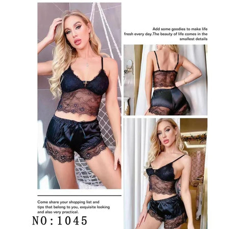 Women 2 piece silk And Net sexy Nighty flexible stuff