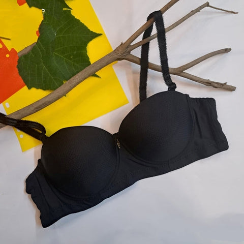 Single Padded Bra With Half Cup Shape Plane Style